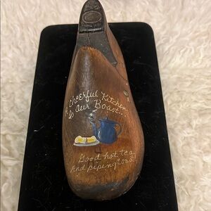 Hand-Painted Wooden Shoe Decor